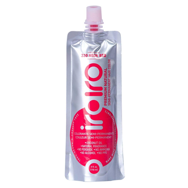 IROIRO Premium Natural Semi-Permanent Hair Color 330 Neon Red (4oz) - Image 1